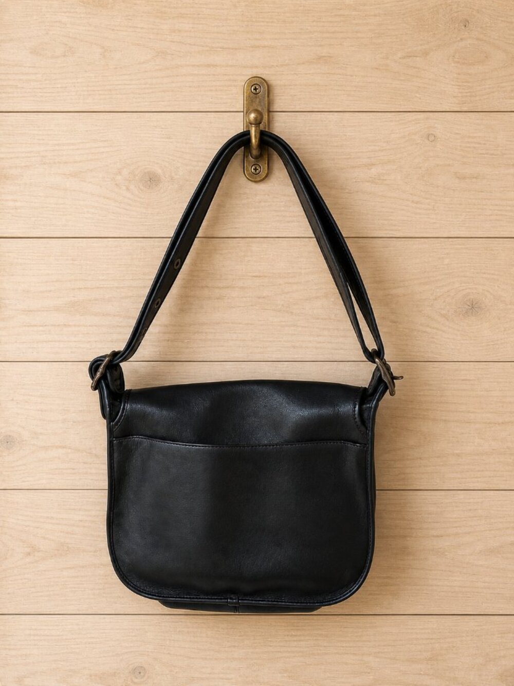 Limited Edition Vintage Coach Black Leather Shoulder Bag